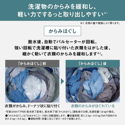 パナソニック 全自動洗濯機 洗濯5kg 幅55.6cm ビッグウェーブ洗浄 槽