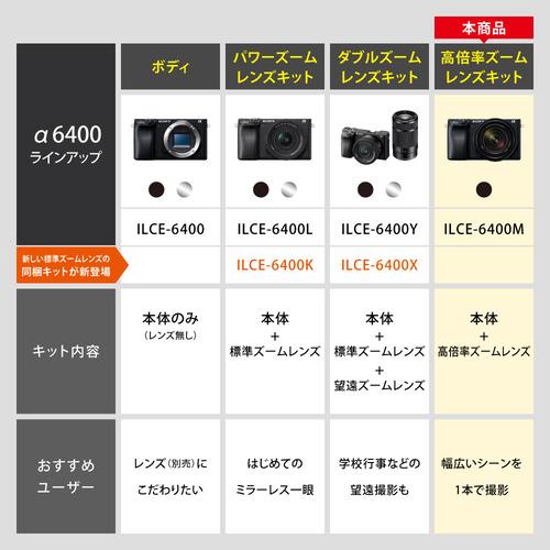 ILCE ソニー ILCE-6400M B α6400 高倍率ズームレンズキット ブラック