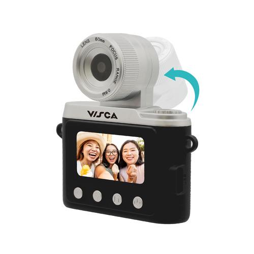 VISCA CMR001BK 自撮りができるデジタルトイカメラ 可動式レンズ搭載