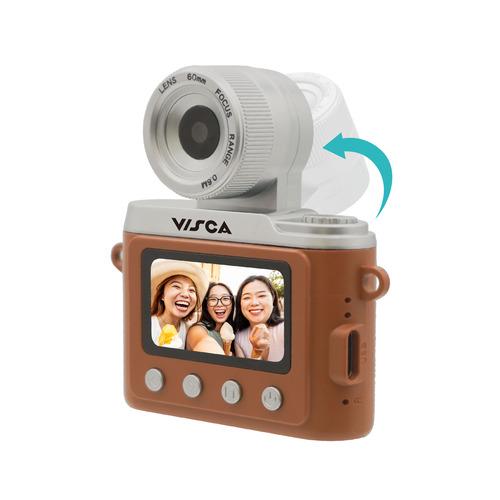 VISCA CMR001BR 自撮りができるデジタルトイカメラ 可動式レンズ搭載