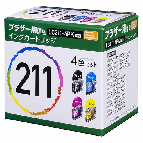 PPC PP-BLC211-4P ブラザー LC211-4PK 互換インク 4色 : ヤマダデンキ