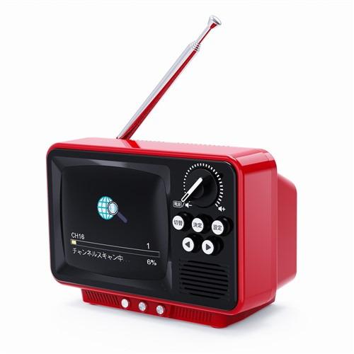 WINTECH TVR-RT1 RD 2.8インチ ワンセグテレビ レトロデザイン ラジオ