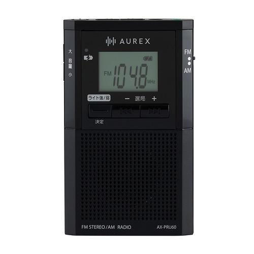 東芝 AX-PRU60(K) ポケットラジオ デカ文字表示液晶パネル搭載 USB充電