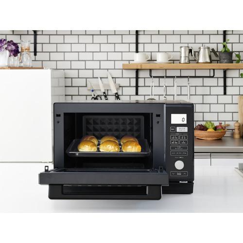 YAMAZEN ブラックオーブンレンジNERK-F024TSV 2024年製 24Lフラットオーブンレンジ 赤外線センサー搭載 YAMAZEN