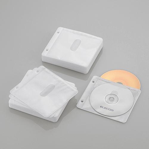 ケース エレコム 新登場 CD お気に入 DVD CCD-NBWB120WH Blu-ray 両面収納 DVD対応不織布ケース ホワイト 60枚 2穴