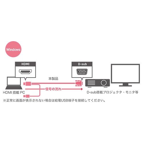 ミヨシ HDC-DS30／BK HDMI-Dsub変換ケーブル 3m ブラック｜yamada-denki｜03