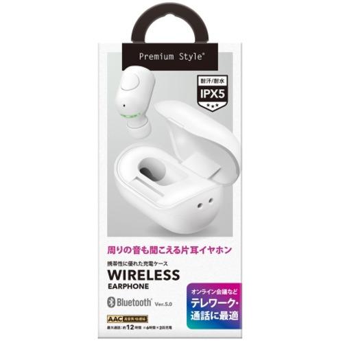 PGA PG-BTE13BC2WH Bluetooth(R)5.0搭載 片耳ワイヤレスイヤホン 充電