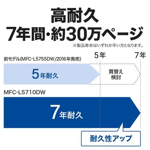 ブラザー MFC-L5710DW A4モノクロレーザー複合機 FAX 無線・有線LAN ADF 両面印刷 MFCL5710DWの画像