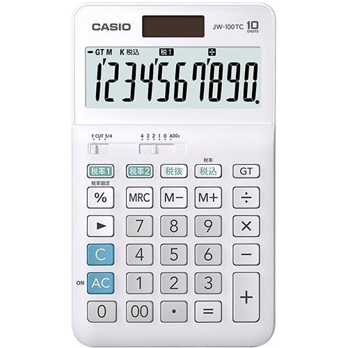 カシオ JW-100TC-N W税率電卓 10桁