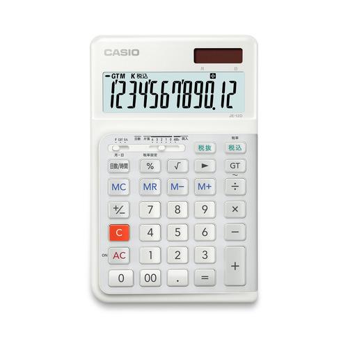 カシオ(CASIO) JE12DWEN 人間工学電卓 12桁ジャスト ホワイトの画像