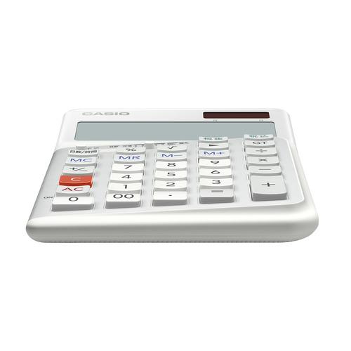 カシオ JE-12D-L-WE 人間工学電卓 ジャストタイプ 12桁 ホワイト JE12DLWEの画像