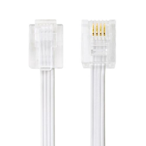 ミヨシ DC-F410/WH 6極4芯 電話機コード フラットタイプ 10m ホワイト|ヤマダデンキ PayPayモール店|01