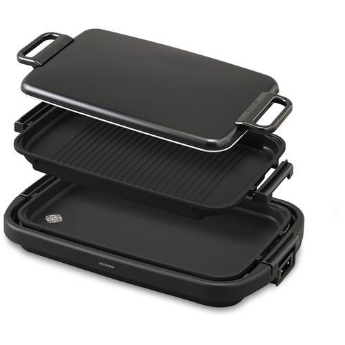 アイリスオーヤマ SWHPK-012-B ワイドホットプレート2枚プレート