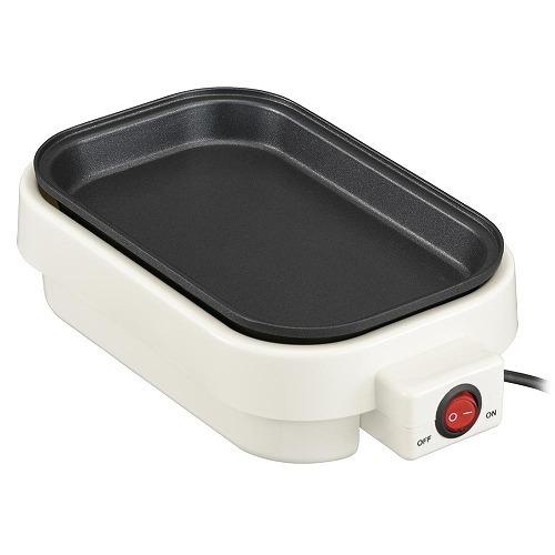 オーム電機 COK-YH500B-W ミニホットプレート フッ素樹脂プレート 小型