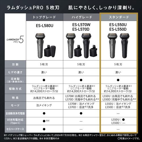 パナソニック ES-L550UーS ラムダッシュPRO メンズシェーバー5枚 パナソニック ES-L550UーS ラムダッシュPRO メンズシェーバー5枚