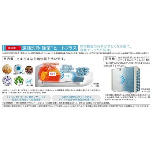 標準工事費込】日立 エアコン 6畳 本体高さ24.8cmのスリム 掃除