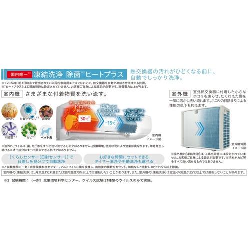 無料長期保証】日立 エアコン 14畳 凍結洗浄除菌ヒートプラス ファンお