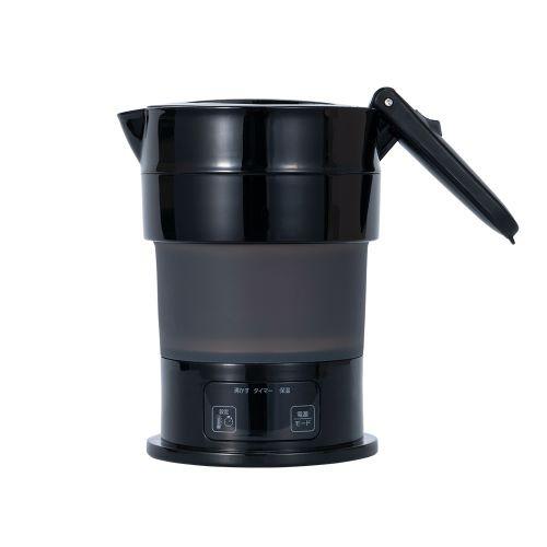 ナカバヤシ MBE-TK04／BK コンパクトに折りたためる電気ケトル 0.6L