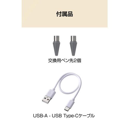 エレコム P-TPACST05BK スタイラスペン 充電式 USB Type-C ペン先2個