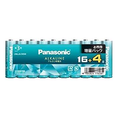 パナソニック LR6LJGS／20S アルカリ電池 単3 20個入りシュリンクパック1,188円