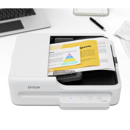 EPSON DS-1730 A4ドキュメントスキャナー フラットベッドタイプ 2つのスキャン方法 Win Mac対応の画像