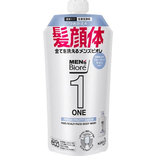 花王(Kao) メンズビオレONE オールインワン全身洗浄料 フルーティーサボンの香り つめかえ用 (340mL)｜yamada-denki