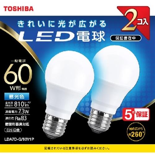 TOSHIBA（東芝） LDA7D-G／60V1P LED電球 全方向 昼光色 60W形相当 2