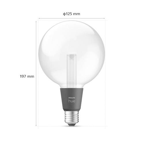 フィリップスPhilips Hue ライトガイド E26 G125 一般電球形 40W相当 1個 全方向タイプ PHLG-G12の画像