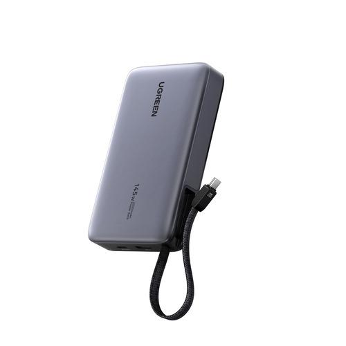 UGREEN 55992B ケーブル付きモバイルバッテリー 20000mAh LED