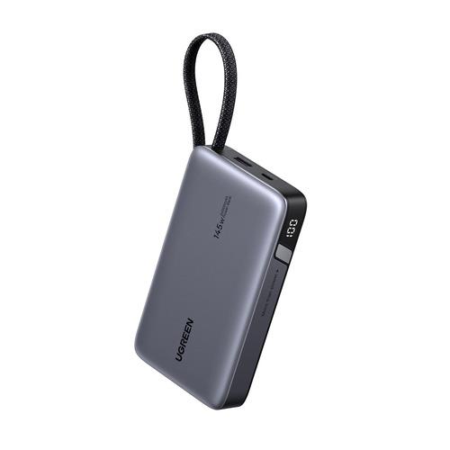 UGREEN 55992B ケーブル付きモバイルバッテリー 20000mAh LED