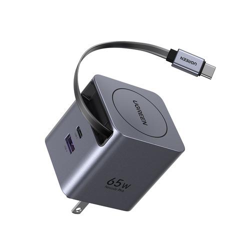 UGREEN 65824 65W GaN巻き取り式ケーブル付き急速充電器 Type-Cポート