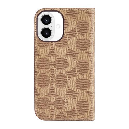 Coach CH054142 Folio iPhone 16用ケース Signature C Tan ブラウン