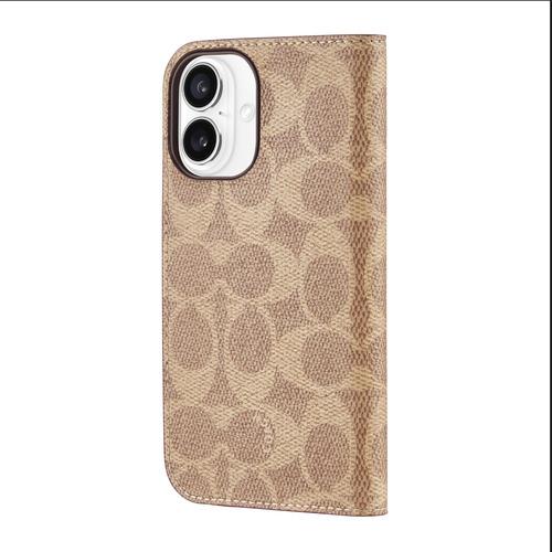 Coach CH054142 Folio iPhone 16用ケース Signature C Tan ブラウン