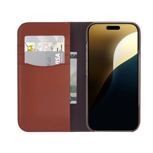 Coach CH054142 Folio iPhone 16用ケース Signature C Tan ブラウン