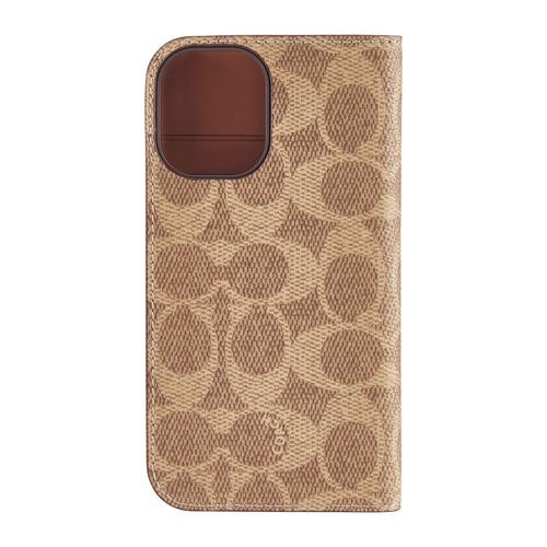 Coach CH054142 Folio iPhone 16用ケース Signature C Tan ブラウン
