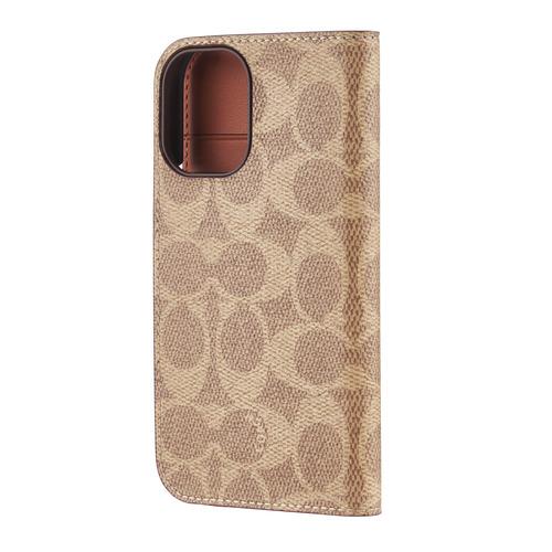 Coach CH054142 Folio iPhone 16用ケース Signature C Tan ブラウン
