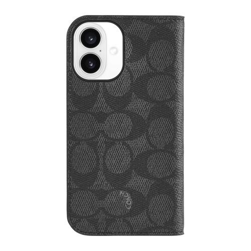 Coach CH054150 Folio iPhone 16用ケース Signature C Charcoal