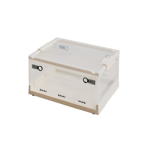 HA-240653121 萩原 収納ボックス PS100 M（30L） クリア 【2個セット】 収納ケース キャスター付き メーカー直送・代引不可