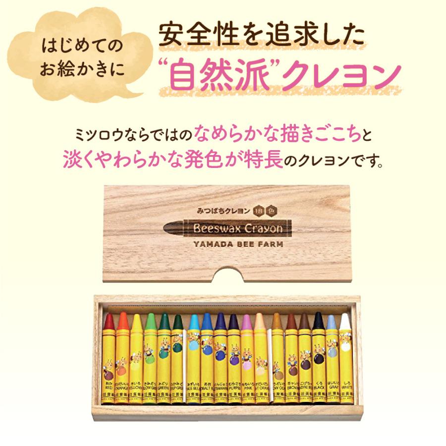 山田養蜂場 ギフト 包装無料 みつばちクレヨン 1箱（18色入）子供 