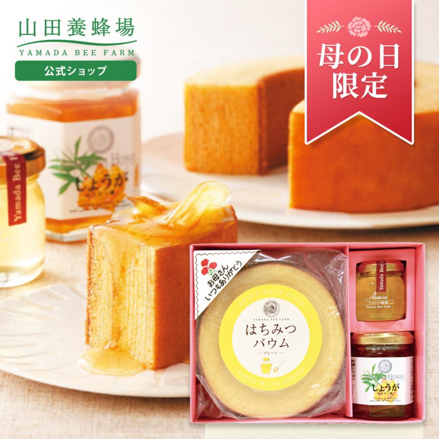 山田養蜂場 母の日限定 はちみつバウムセット はちみつバウム(プレーン) ルーマニア産アカシア蜂蜜50g 母の日（Yahoo!・山田養蜂場 公式ショップ）
