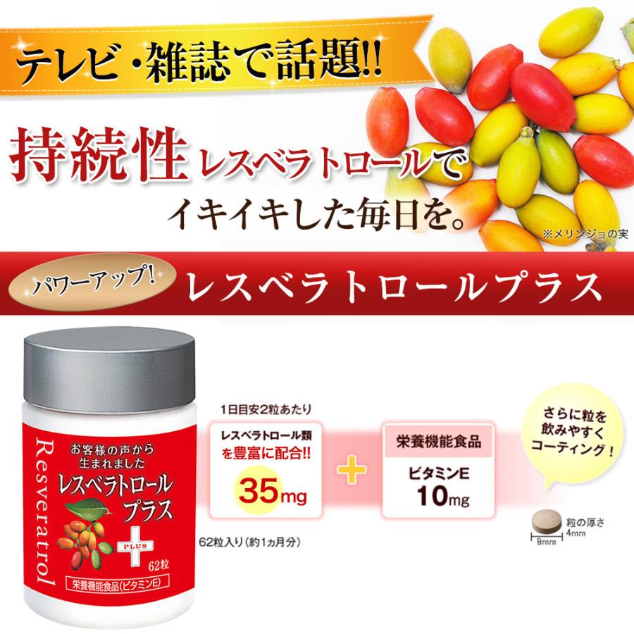 PLUS（プラス） 山田養蜂場 レスベラトロール 62粒ボトル入 ギフト