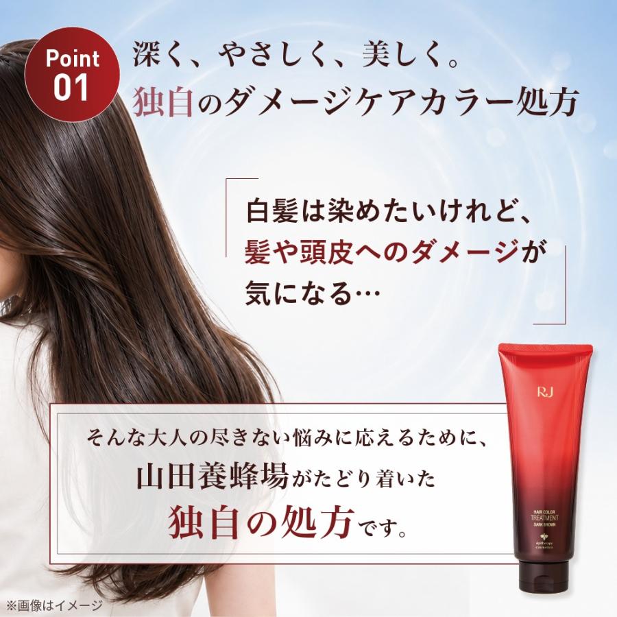 山田養蜂場 RJヘアカラートリートメント ライトブラウン 210g ダメージ