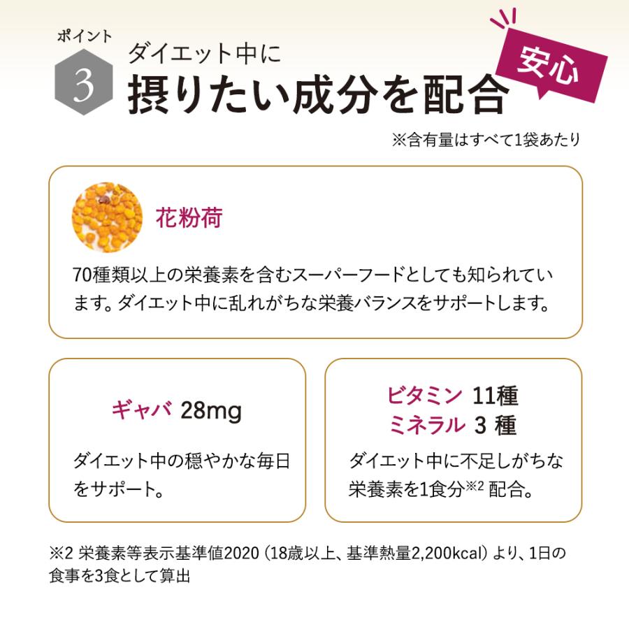 山田養蜂場 送料無料 はちみつ乳酸菌ダイエット＜アソート＞ 560g (40g×14袋) 置き換えダイエット ダイエット プロテイン 大豆 大豆プロテイン ギフト 健康｜yamada3838｜08