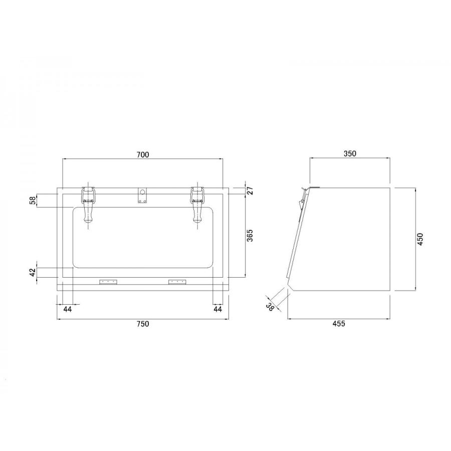 スチール工具箱750×450×450mm黒塗装｜yamadabody｜05