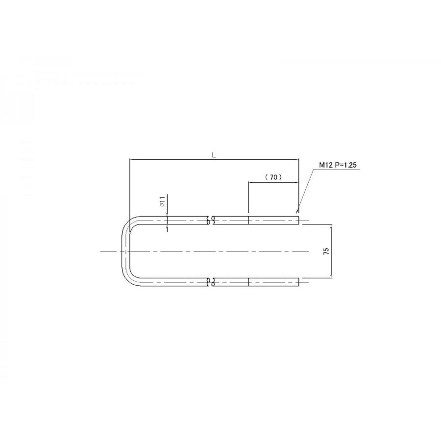 シャーシUボルト 2t用 L=260mm(ナット4個付)｜yamadabody｜02