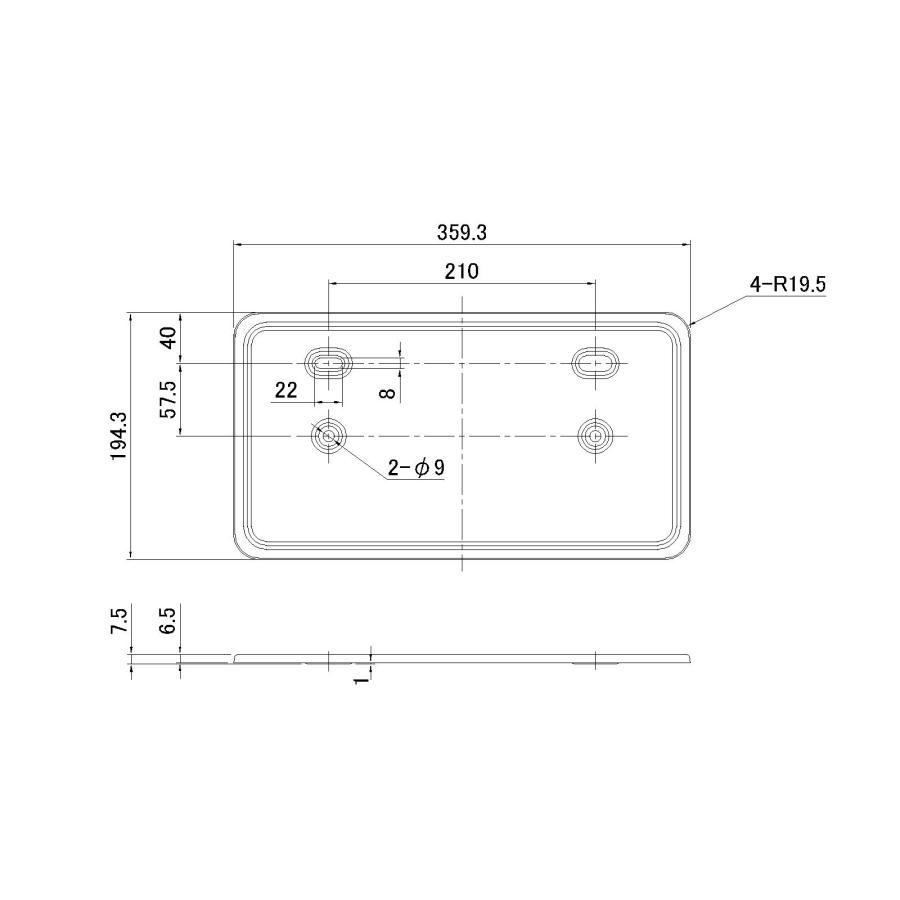 中型ナンバー枠 船型 ステンレス製 ステンレス 中型 ナンバー枠 鏡面 50角 角R仕様 奥行10cm 汎用
