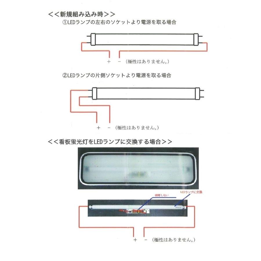 看板灯用LED蛍光管 ベース付 32W形 (12/24V共用) : ヤマダボディー