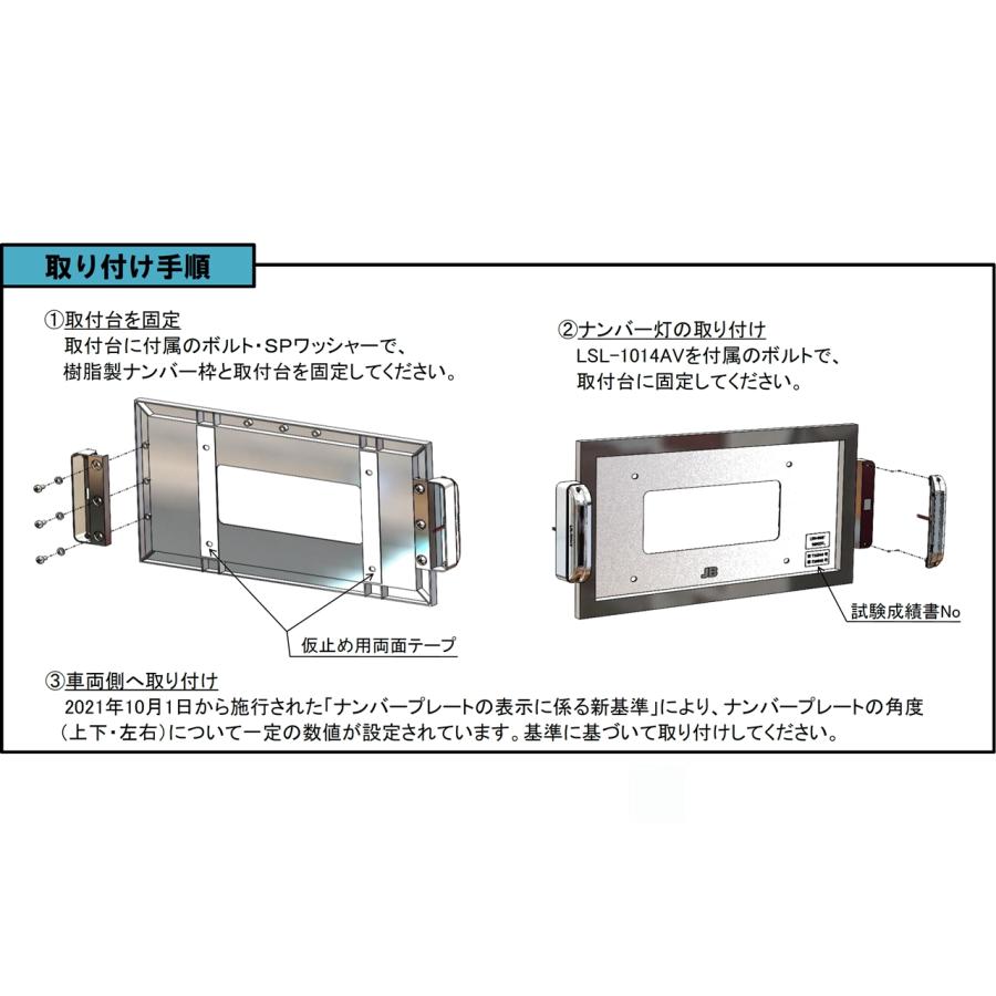 車検対応 LSL-1014対応 LSN-N001 樹脂ナンバー枠 角型 大型用 車検対応 LSL-1014対応 LSN-N001 樹脂ナンバー枠 角型 大型用