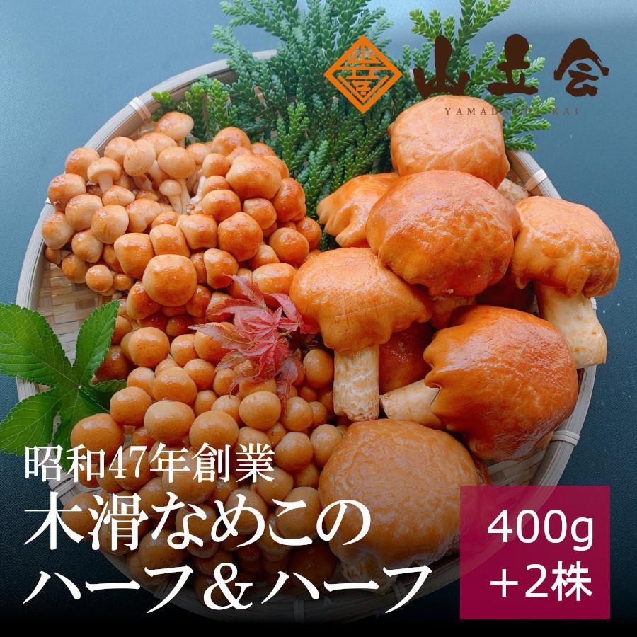 木滑なめこのハーフ＆ハーフセット 産地直送 でけえなめこ 株なめこ