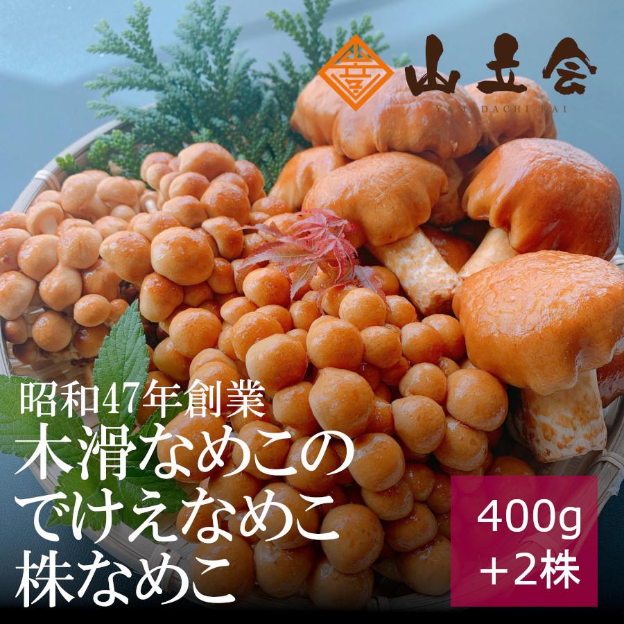 木滑なめこのハーフ＆ハーフセット 産地直送 でけえなめこ 株なめこ